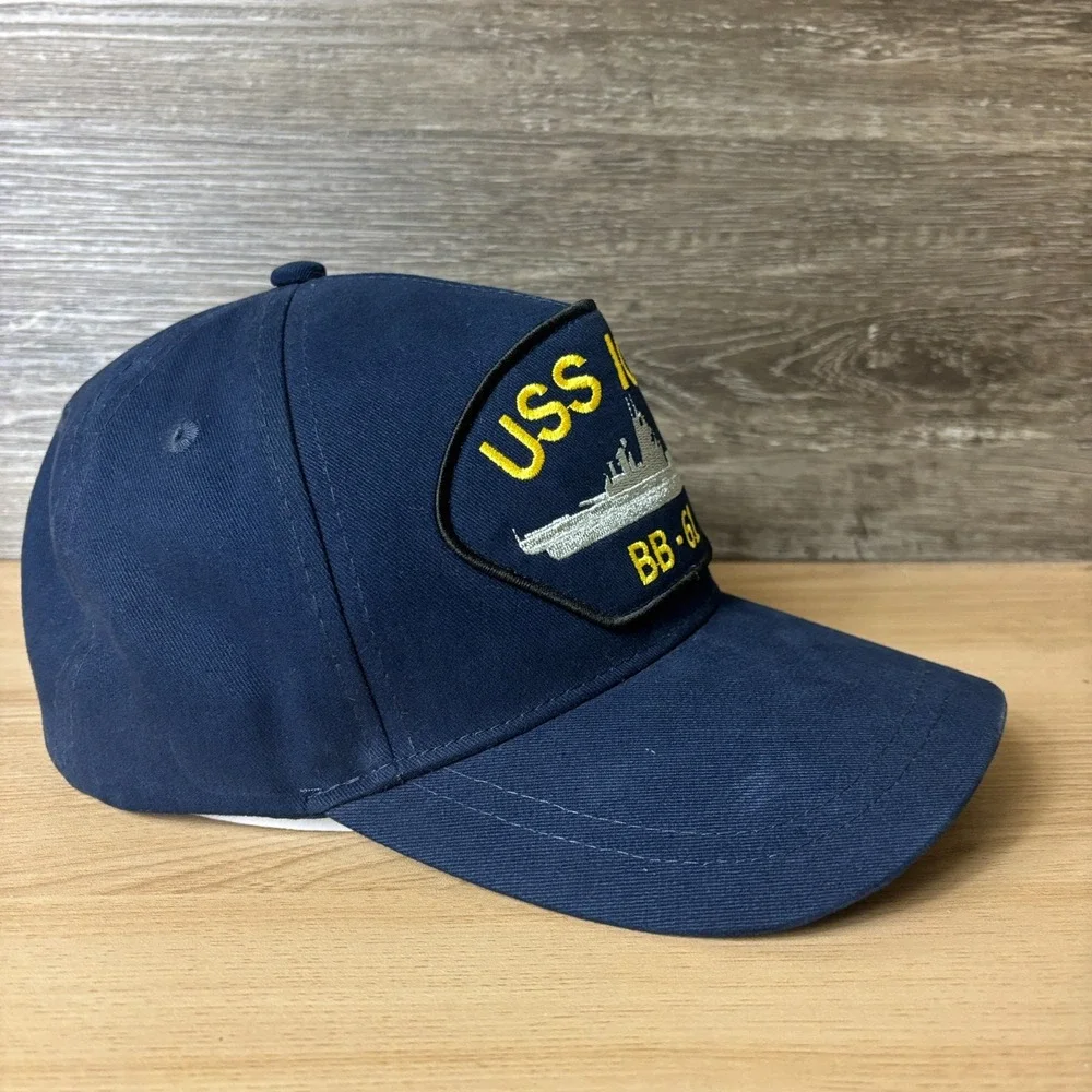 USS Iowa Hat Cap Snap Back Blue Navy BB 61 Adjustable